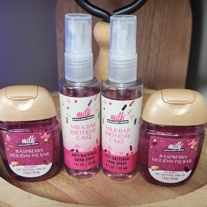 Milk Bar Collab BIRTHDAY CAKE & RASPBERRY HOLIDAY PIE BAR Sanitizer Bundle